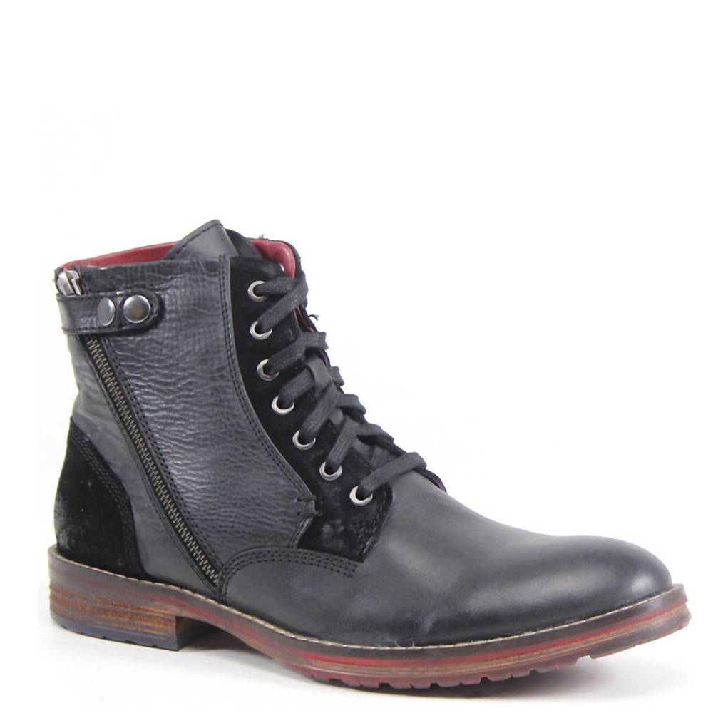 NEW DIBA TRUE men's ball of fire leather boots in black